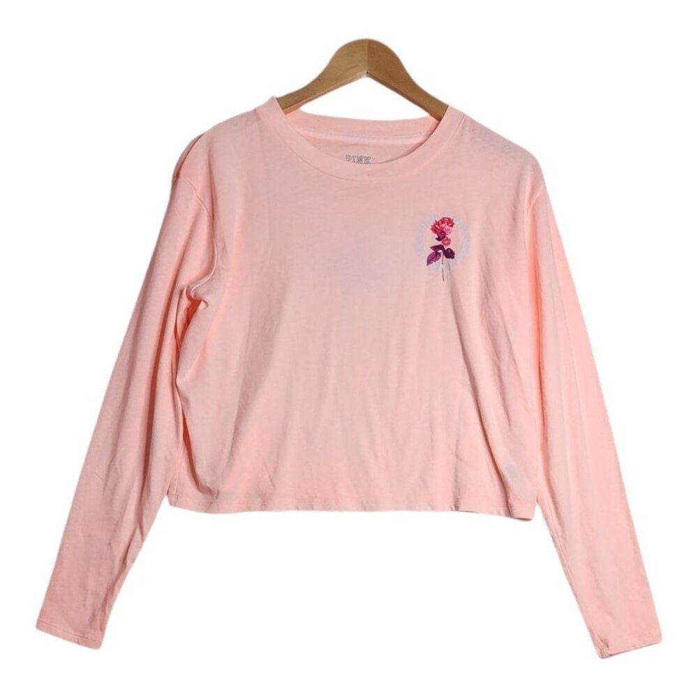 Pink by VS Floral Print Long Sleeve Shirt size XS Pink